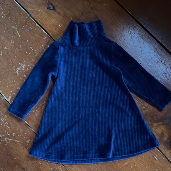 Navy blue ribbed corduroy style dress - Picture 1 of 5